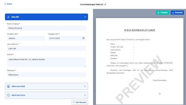 Buat surat izin sakit secara online