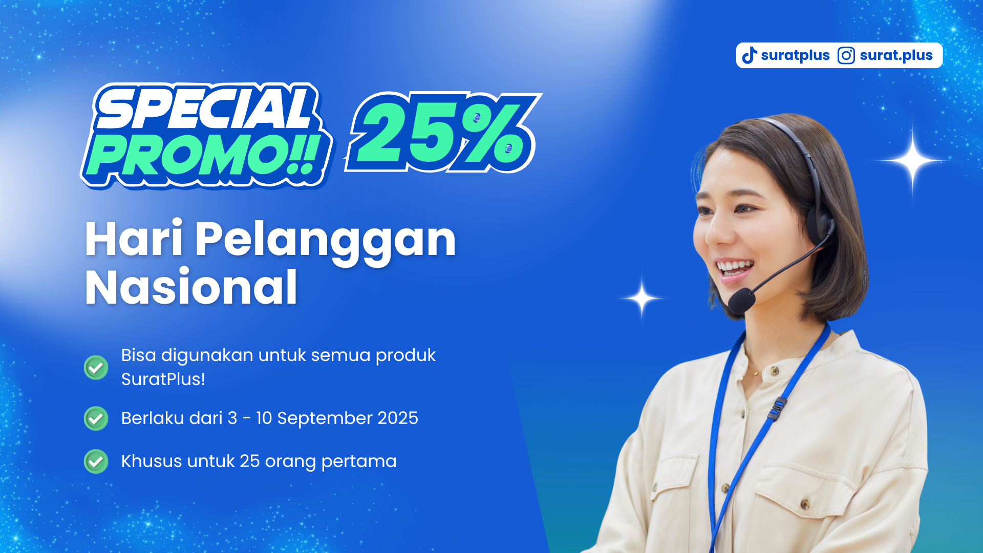 Promo Hari Pelanggan Nasional: Diskon 25% untuk Semua Produk SuratPlus!