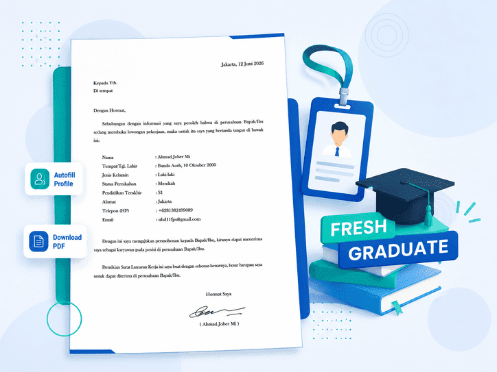 Template surat lamaran kerja fresh graduate - SuratPlus