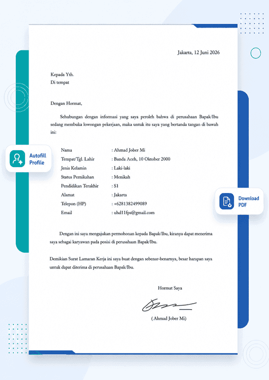 Template Surat Lamaran Kerja - SuratPlus